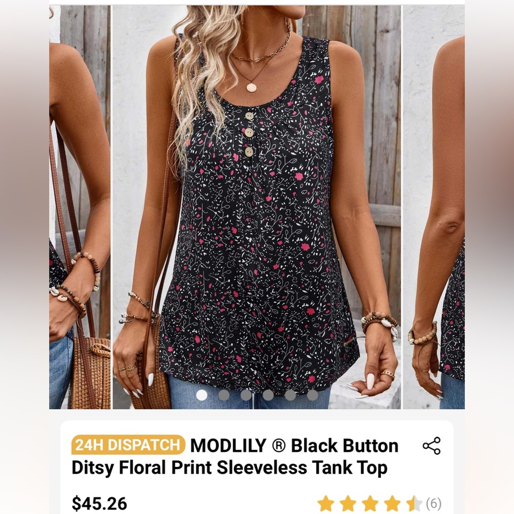 Modlily floral sleeveless top, new no tags never worn